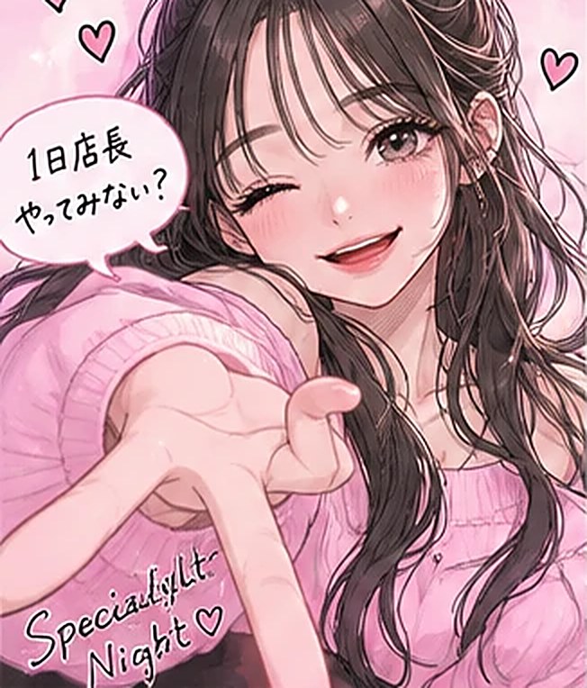手を差し伸べてウインクする女の子のイラスト